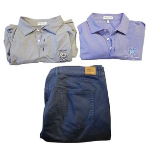 PETER MILLAR GOLD BUBDLE Men's Polo Shirt Set SIZE XL AND 38 PANTS